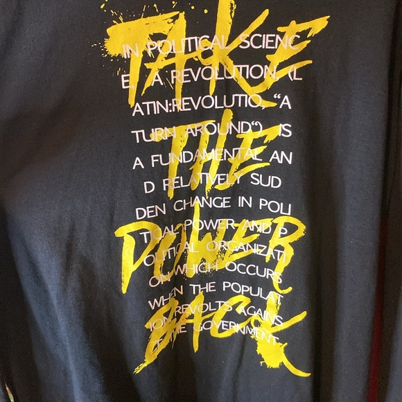 SEVEN SOULS “TAKE THE POWER BACK” BLACK AND YELLOW LONG SLEEVE TSHIRT!! - Picture 3 of 6